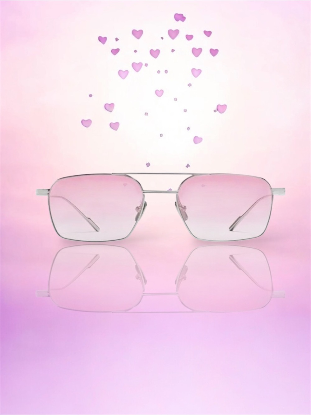 🆕💞Gentle Monster Rave 02 Aviator Retro PINK Sunglasses + SILVER Titanium Frame